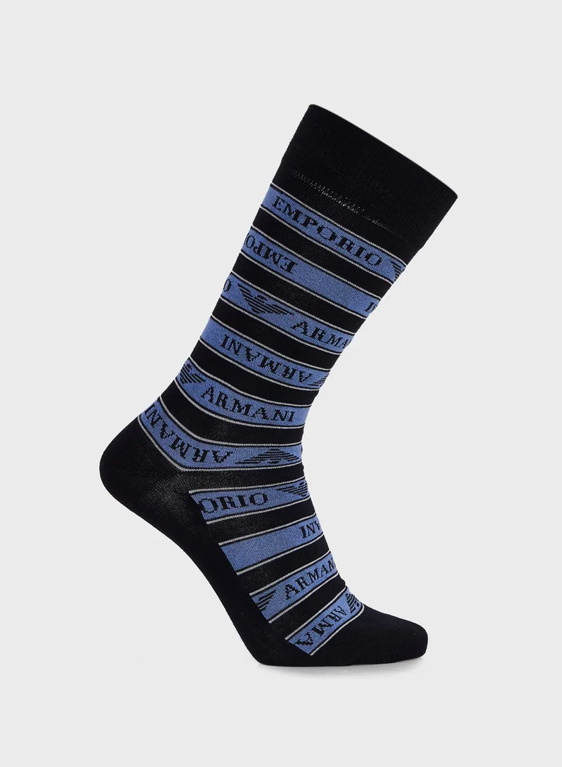 EMPORIO ARMANI 3 Pack Logo Ankle Socks