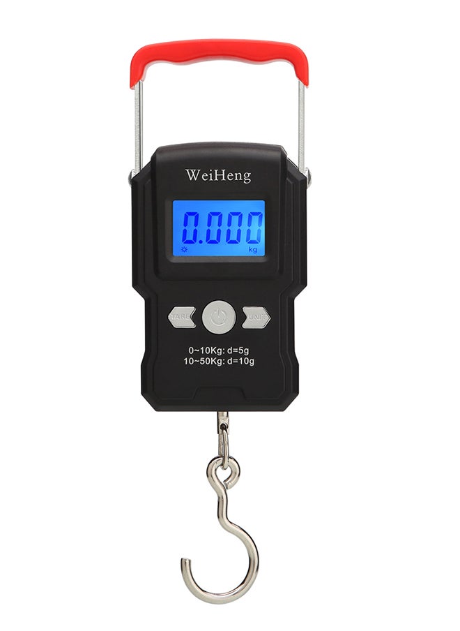 Loquat - Digital LCD Mini Luggage Weighing Hanging Hook Black/Silver/Red - Image 1
