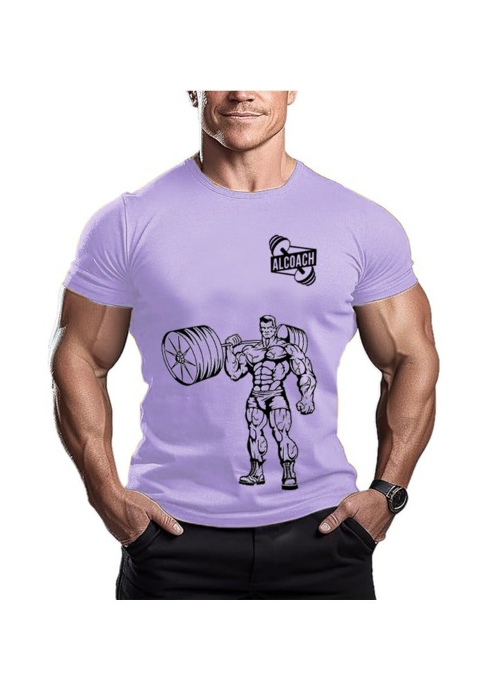 ALCOACH Men's Oversize T-shirt - ALCOACH - NEVER GIVE UP  Printed for exercise, gym and bodybuilding  - Image 1