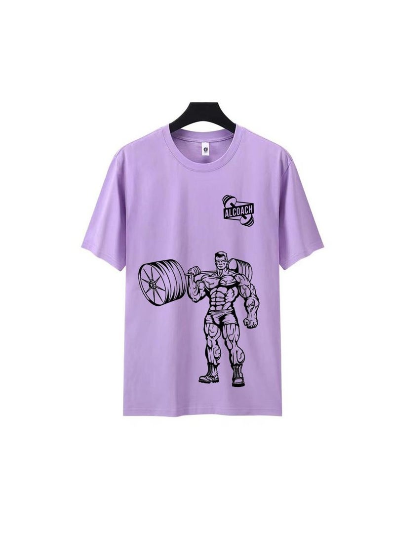 ALCOACH Men's Oversize T-shirt - ALCOACH - NEVER GIVE UP  Printed for exercise, gym and bodybuilding  - Image 2