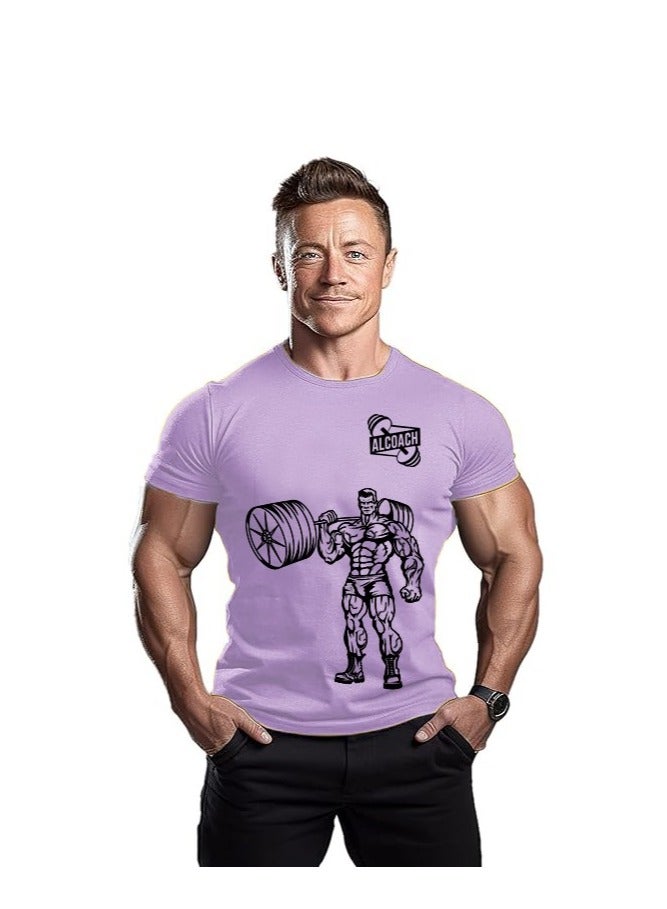 ALCOACH Men's Oversize T-shirt - ALCOACH - NEVER GIVE UP  Printed for exercise, gym and bodybuilding  - Image 3