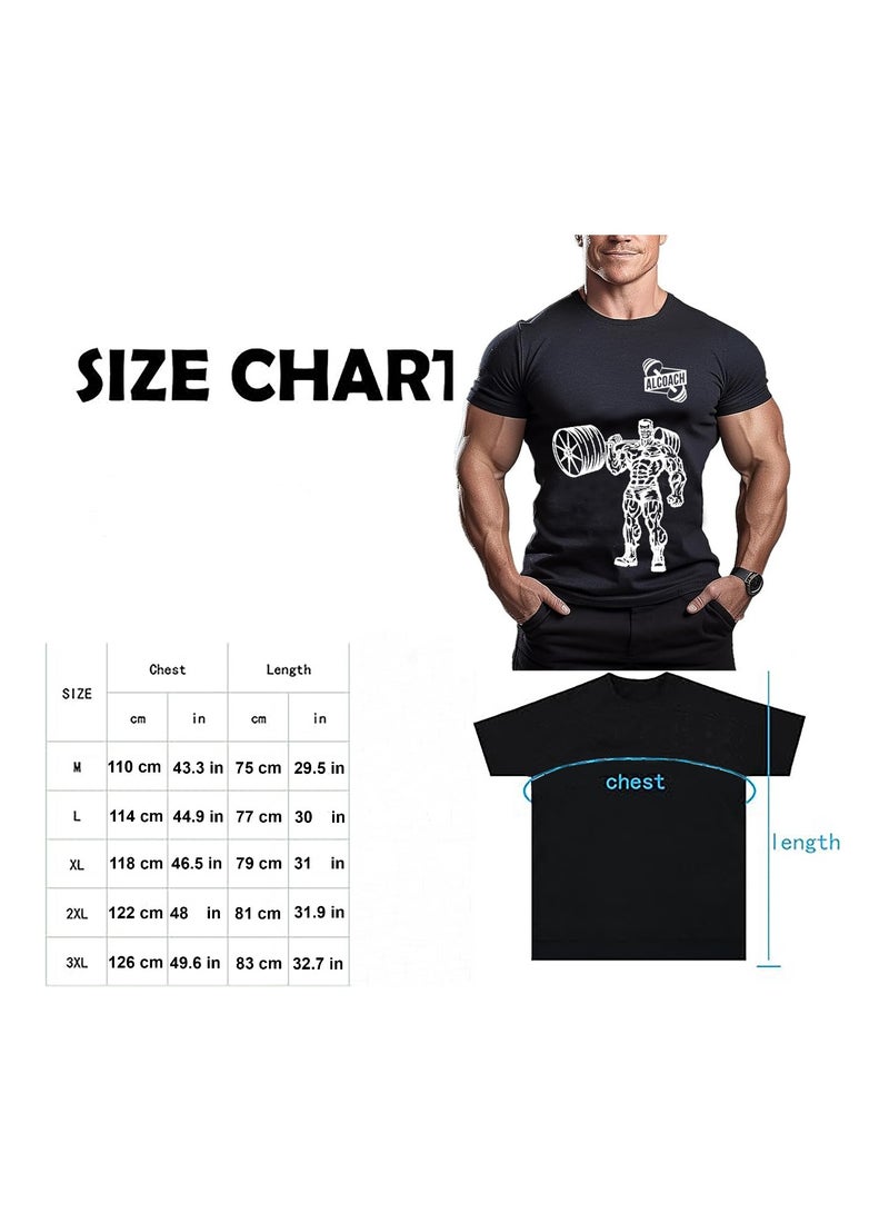 ALCOACH Men's Oversize T-shirt - ALCOACH - NEVER GIVE UP  Printed for exercise, gym and bodybuilding  - Image 5