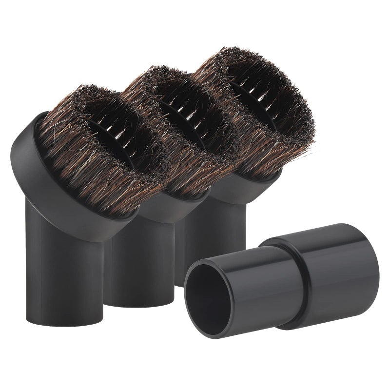 Vacuum Brush Horse Hair Vacuum Attachment Round Dust Brush with Universal Connector 125 Inch Brush Replacement with 125 to 137 Inch Vacuum Hose Adapter Tool for Standard Hose