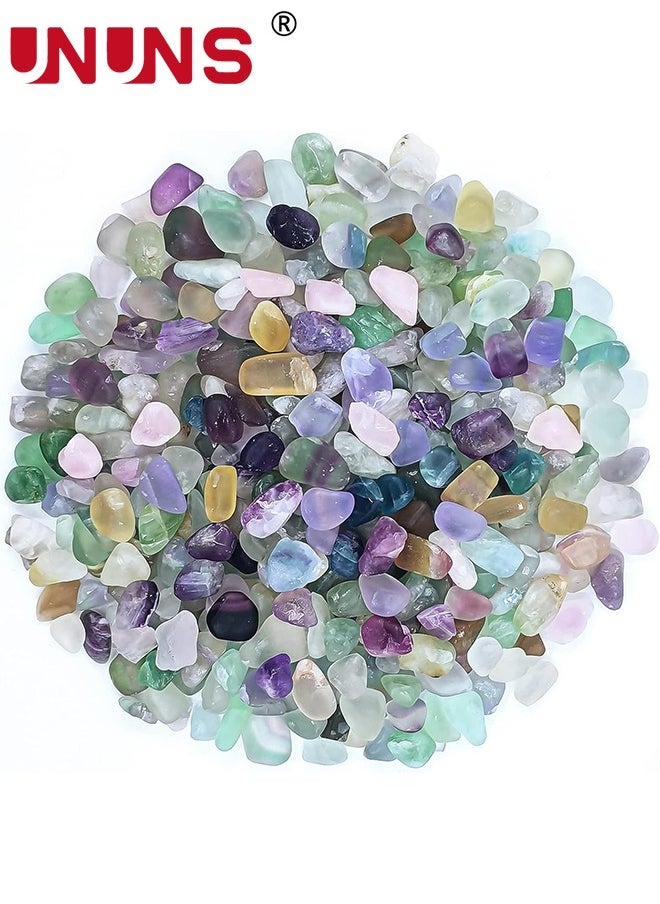 UNUNS 200g Fluorite Crystal Aquarium Gravel,Polished Grinding Stone,Gemstone Block Stone,Decorative Betta Fish Tank,Succulents,Vase,Filler,Fountain Potted Plant,7-9mm  - Image 1