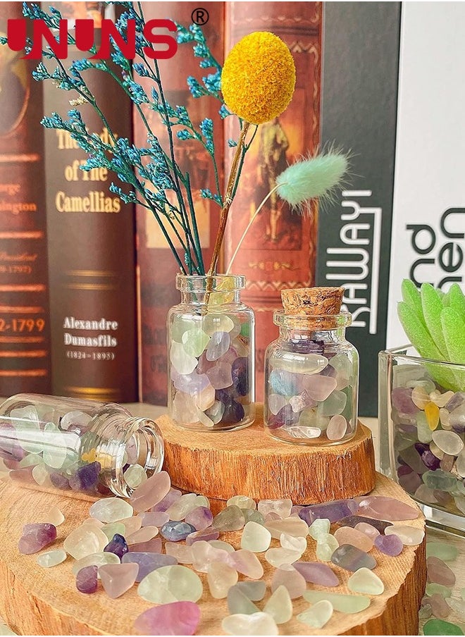 UNUNS 200g Fluorite Crystal Aquarium Gravel,Polished Grinding Stone,Gemstone Block Stone,Decorative Betta Fish Tank,Succulents,Vase,Filler,Fountain Potted Plant,7-9mm  - Image 2