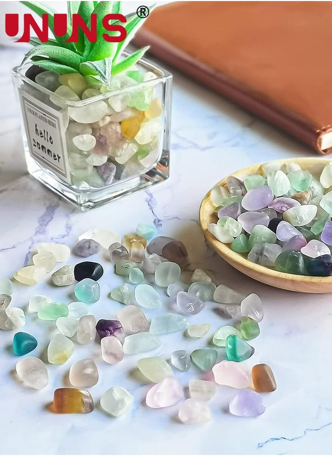 UNUNS 200g Fluorite Crystal Aquarium Gravel,Polished Grinding Stone,Gemstone Block Stone,Decorative Betta Fish Tank,Succulents,Vase,Filler,Fountain Potted Plant,7-9mm  - Image 5