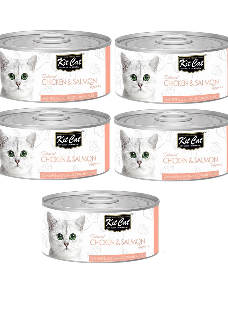 Kit Cat 5Pc Chicken And Salmon Topper Cat Wet Food 80g