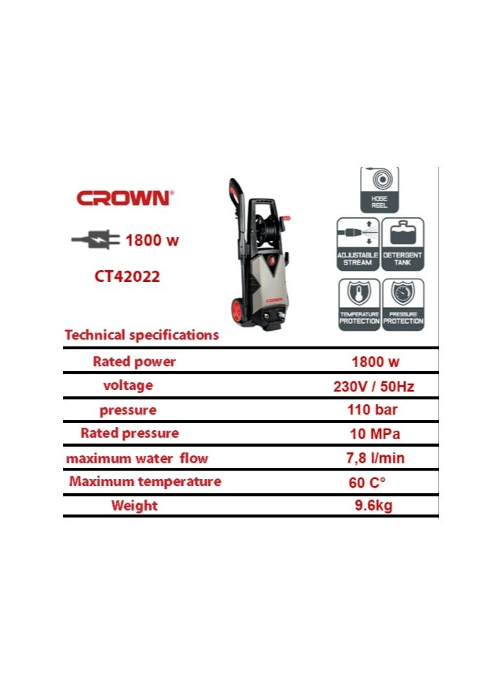 CROWN CT42022 High Pressure Machine 1800 W -140 bar - Image 5