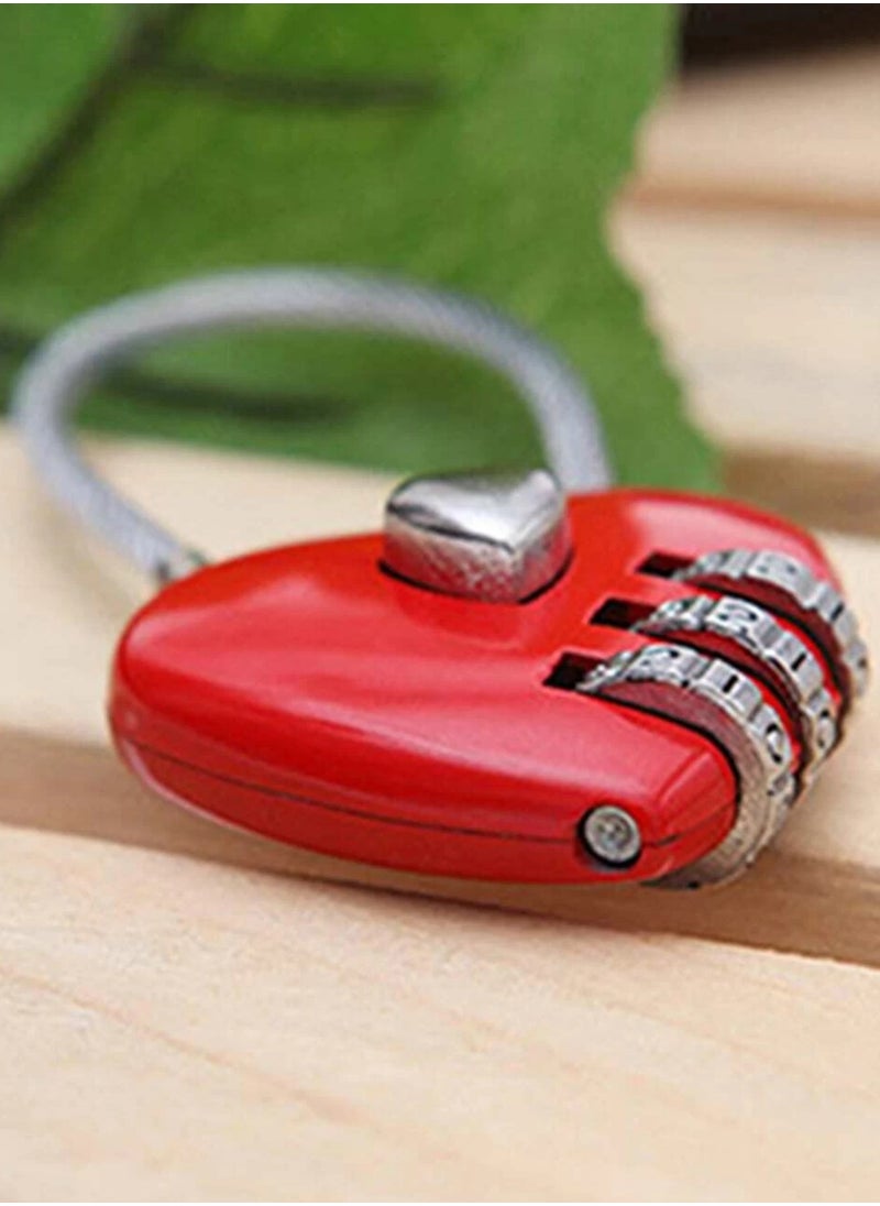 amazing.EGP - Heart-shaped zinc alloy lock with 3 digital dials to identify the secret code, for handbags, travel bags and zippered bags - Image 1