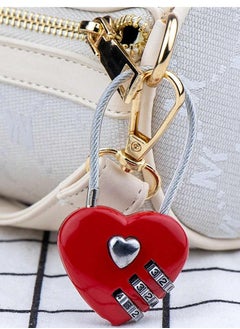 amazing.EGP Heart-shaped zinc alloy lock with 3 digital dials to identify the secret code, for handbags, travel bags and zippered bags  - Image 2