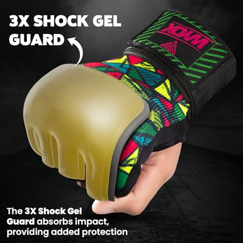 WYOX Gel Boxing Hand Wraps Inner Gloves for Men & Women, 80cm Quick Wrist Straps, Padded Knuckle Protection for Muay Thai Kickboxing, Hand Wraps for Boxing & Martial Arts (Xeno Picasso, L/XL) - Image 3