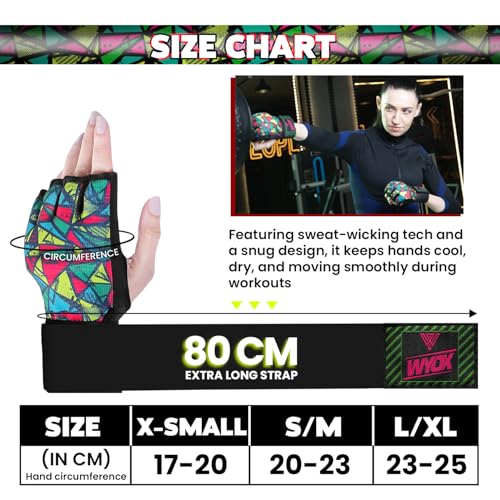 WYOX Gel Boxing Hand Wraps Inner Gloves for Men & Women, 80cm Quick Wrist Straps, Padded Knuckle Protection for Muay Thai Kickboxing, Hand Wraps for Boxing & Martial Arts (Xeno Picasso, L/XL) - Image 5