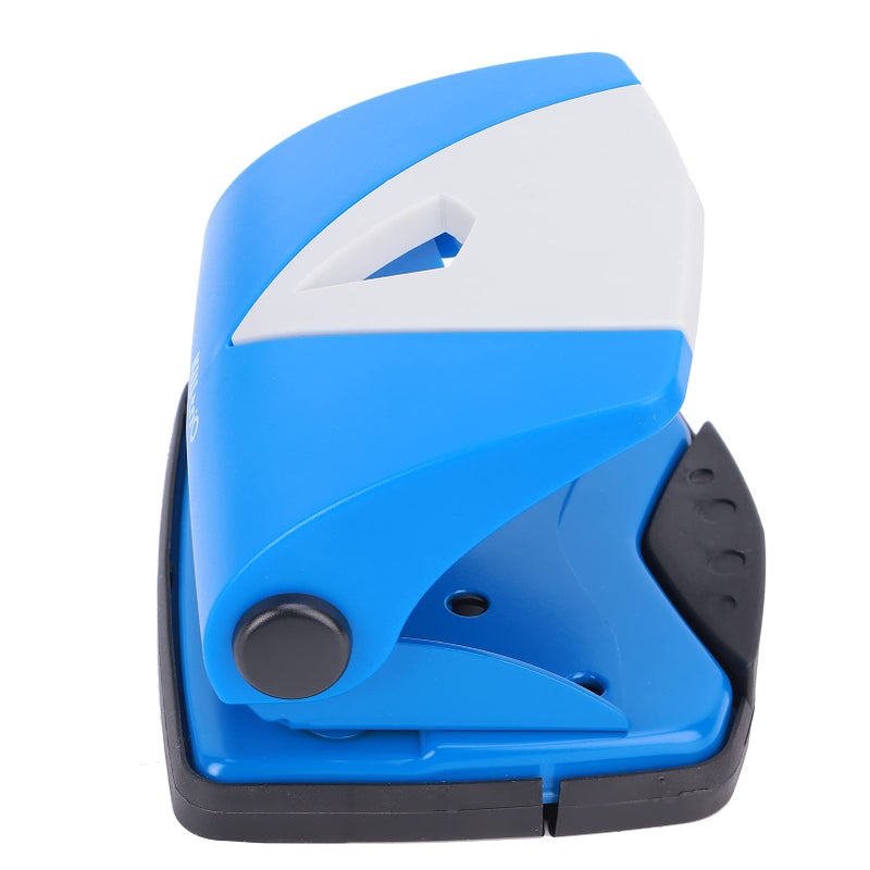 Compact Blue Adjustable Hole Punch With Ruler For Stationery Binding Durable ABS Plastic - Image 3