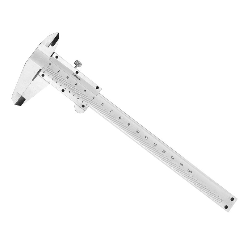 Vernier Caliper: 150mm/0-6" Silver Hardened Stainless Steel - Superior Durability Reliable 0.02mm/0.001" Resolution - Sliding Gauge for Jewelry School Antique Measurement - Image 1