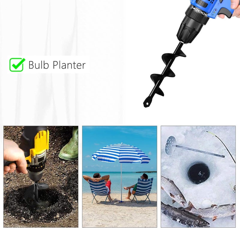 HUAPPNIO Garden Tools Bulb Planter Auger Drill Bit for Planting 1.57x8.66 Inches - Image 2