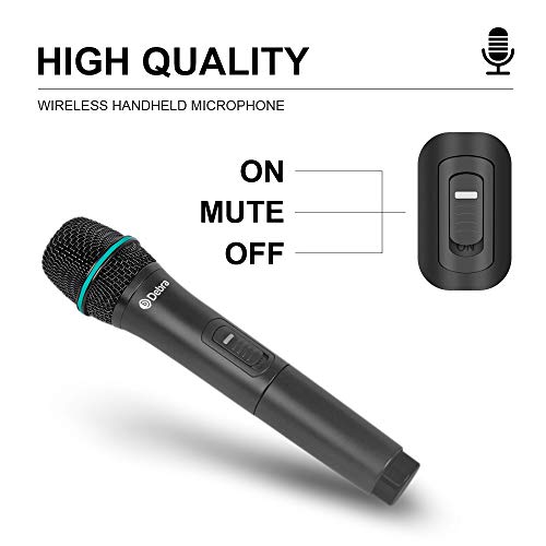 D Debra Debra Audio Pro UHF 4 Channel Wireless Microphone System with Cordless Handheld Lavalier Headset Mics, Metal Receiver, Ideal for Karaoke Church Party (with 2 Handheld & 2 Bodypack (A)) - Image 4