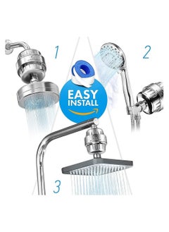 DMG TECH Shower Filter, 25 Stage Shower Filter Water Softener, Shower Head Filter for Hard Water, with 3 Replaceable Filter Cartridges,Universal Replaceable Shower Head Water Purifier to Remove Chlorine  - Image 5