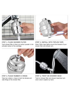 DMG TECH Shower Filter, 25 Stage Shower Filter Water Softener, Shower Head Filter for Hard Water, with 3 Replaceable Filter Cartridges,Universal Replaceable Shower Head Water Purifier to Remove Chlorine  - Image 2