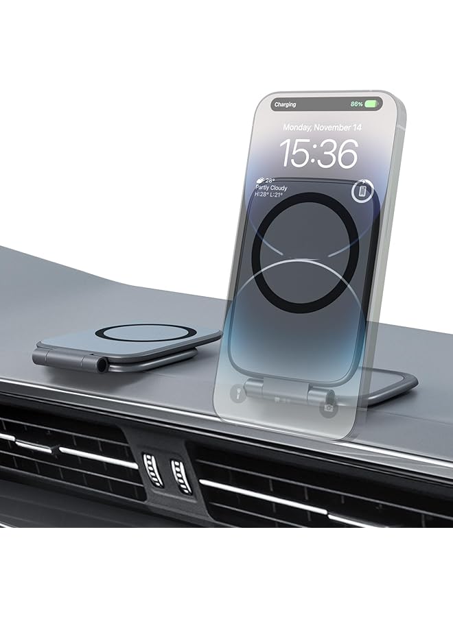 S-TOP Magnetic Phone Holder for Car, MagSafe Car Mount with Dual Side Strong Magnets,Ultrathin Adjustable Cell Phone Holder, Car Accessories for Women Men, Fit for All Phone, Dashboard, Laptop - Image 1