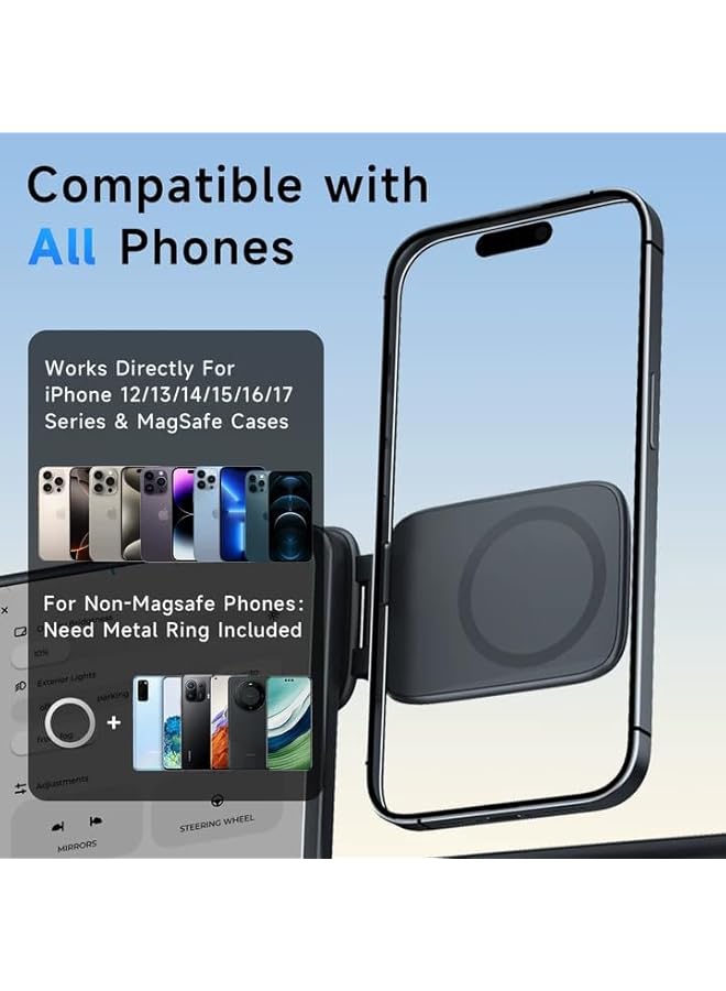 S-TOP Magnetic Phone Holder for Car, MagSafe Car Mount with Dual Side Strong Magnets,Ultrathin Adjustable Cell Phone Holder, Car Accessories for Women Men, Fit for All Phone, Dashboard, Laptop - Image 5
