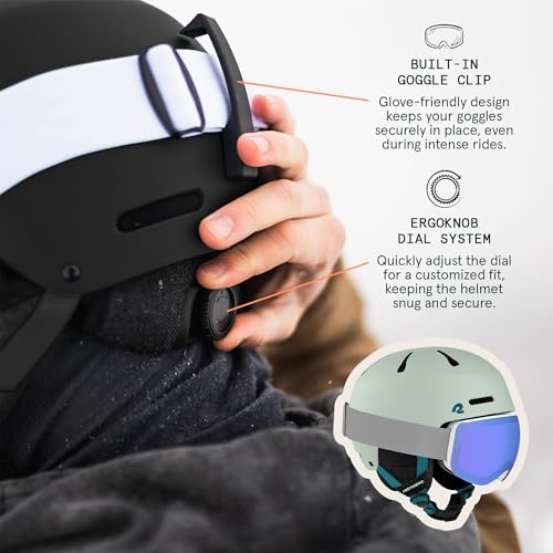 Retrospec Comstock Ski & Snowboard Helmet for Adults - Durable ABS Shell, Protective EPS Foam & 10 Cooling Vents - Adjustable Fit for Men & Women - Winter Sports, Matte Sprucestone, Small 51-54cm - Image 4