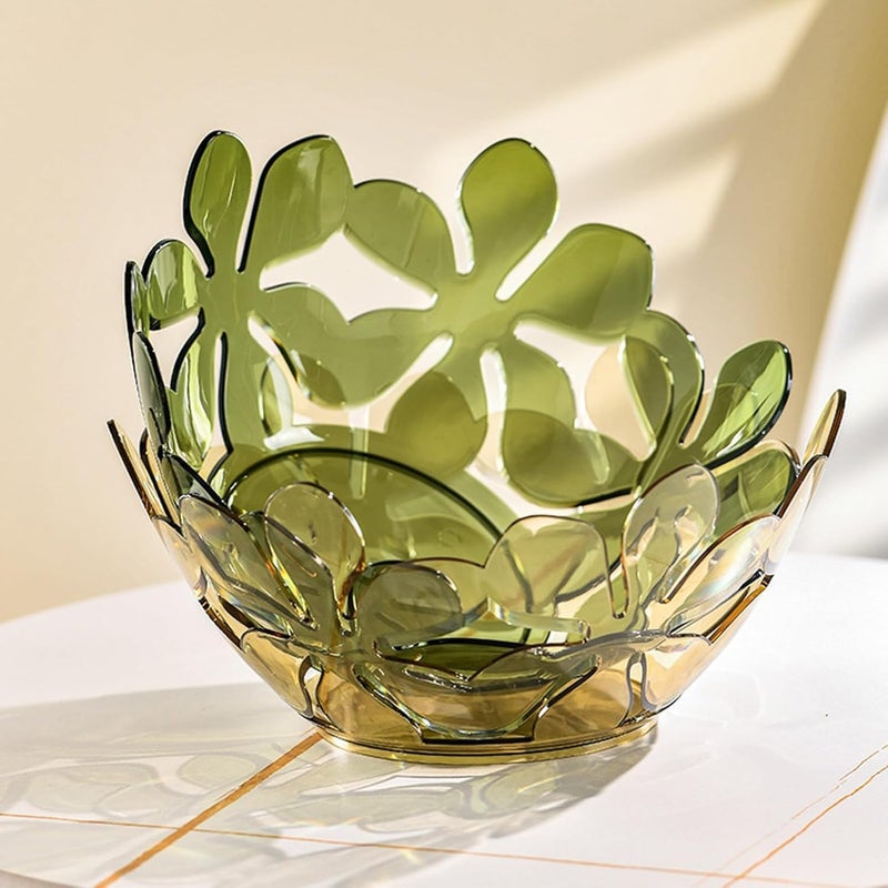 Foxelli FOXELLI Creative Flower Cutout Fruit Bowl Decorative Fruit Tray for Vegetables Transparent Petal Shaped Fruit Basket Snacks Bread Fruits and Candy Tray Hollow Plates Fruit Basket 2 - Image 5