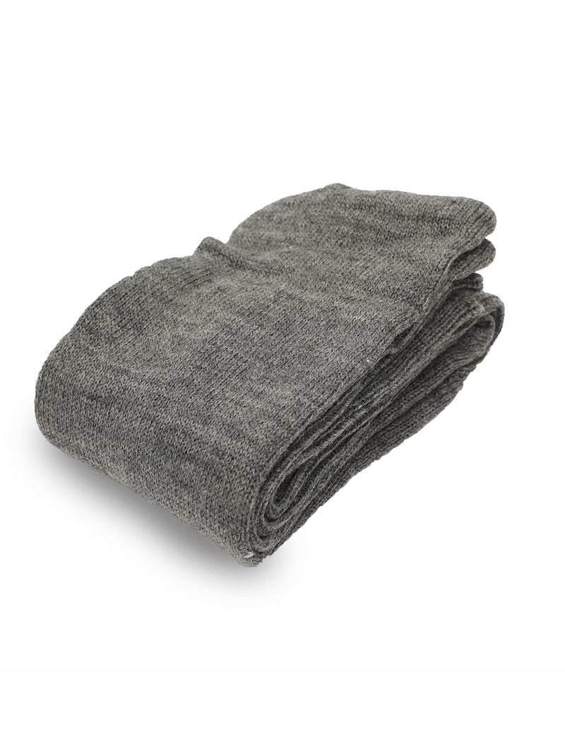 HIVER Adult Woolen Leg Warmers Women's Winter Over Knee High Footless Socks Knit Warm Long Leg Warmers (Ash) - Image 2