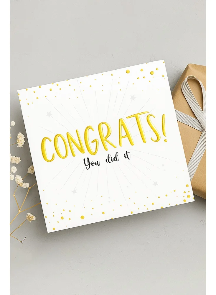 شير ذا لوف  بطاقة تهنئة بقصّة "تهانينا لقد نجحت" - بطاقة فاخرة أنيقة بتصميم قصّة لامعة، مثالية للتخرج والإنجاز والوظيفة الجديدة والاحتفالات الخاصة
