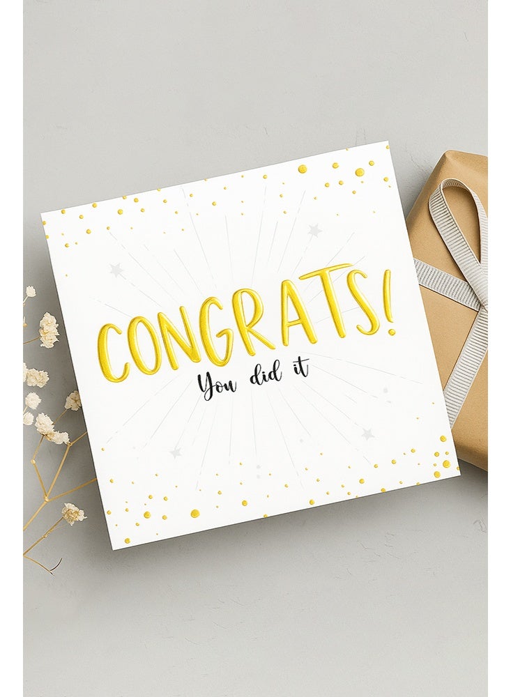 شير ذا لوف  بطاقة تهنئة بقصّة "تهانينا لقد نجحت" - بطاقة فاخرة أنيقة بتصميم قصّة لامعة، مثالية للتخرج والإنجاز والوظيفة الجديدة والاحتفالات الخاصة - Image 1