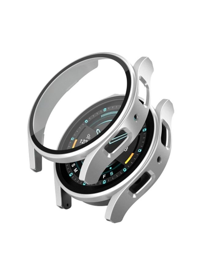 erorex For Samsung Galaxy Watch 5 Pro 45Mm Frosted Pc + Tempered Film Integrated Watch Protective Case (Silver) - Image 1