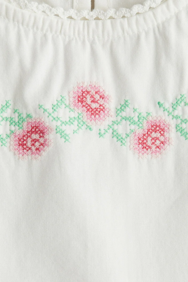 H&M Embroidery-motif poplin dress