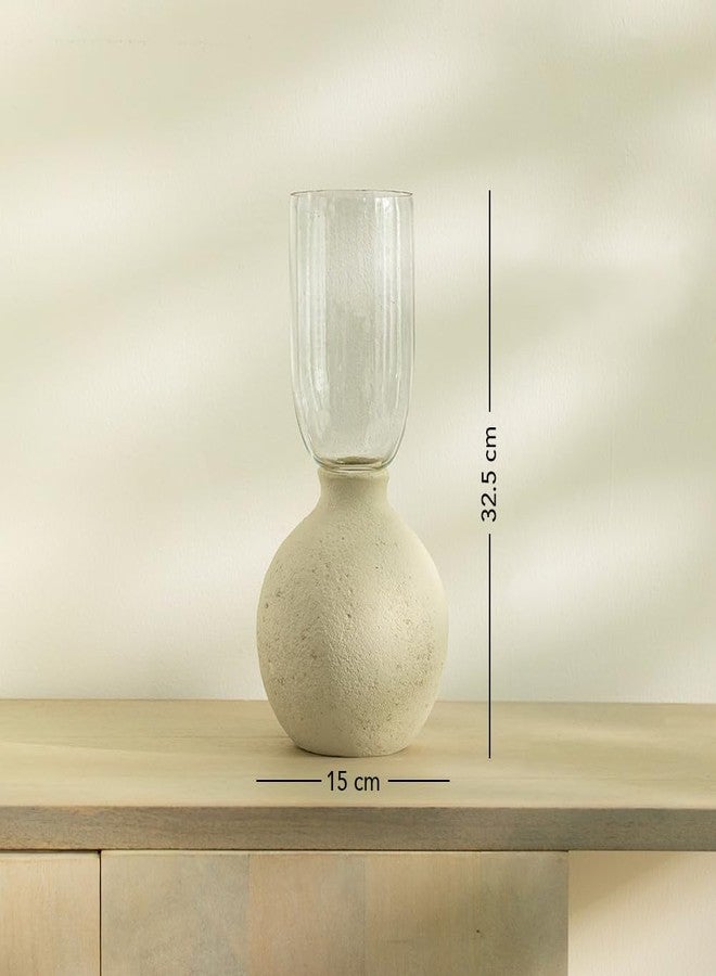 Ellementry Kifa Ecomix Vase - Round | Classic Flower Vase for Living Room, Bedroom, Home & Office Decor | Flower Pot for Table-Top Centerpiece - Image 4