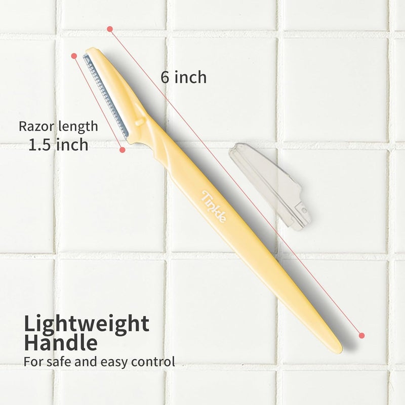 Tinkle Dermaplaning Tool 12ct, Dermaplane Razor for Women, Safe and Easy Peach Fuzz Remover, Eyebrow Trimmer with Protective Cover (4 Packs of 3) - Image 5