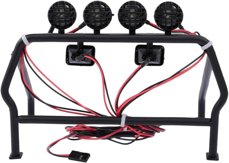 Yurefax RC Car Roof Rack with 6 Lights for 1/10 Axial SCX10 - Image 2