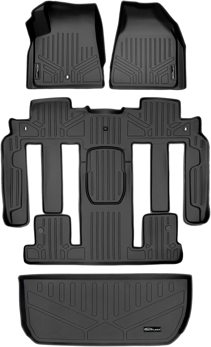 MAX LINER A0043/B0044-P/D0044 Floor Mats 3 Rows and Cargo Liner Set for Traverse/Enclave - Black - Image 1