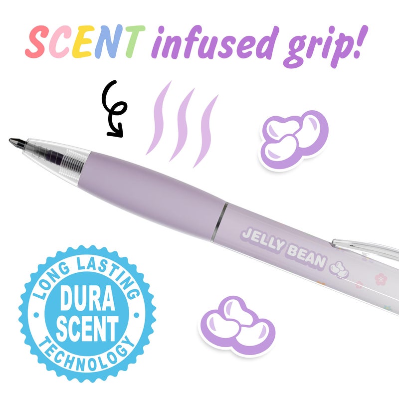 Scentco Simply Delightful Smens - Patented Gourmet Scented Black Gel Ink Pens, Medium Point, 8 Count - Fun, Cute, Cool, Smelly Pens for Kids - Image 3