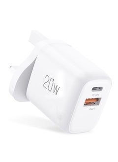 Protect 20W Power Adapter with Dual Port including USB A and Type C Ports Fast Charging Compatible with Laptops and Mobile Phones  - Image 1