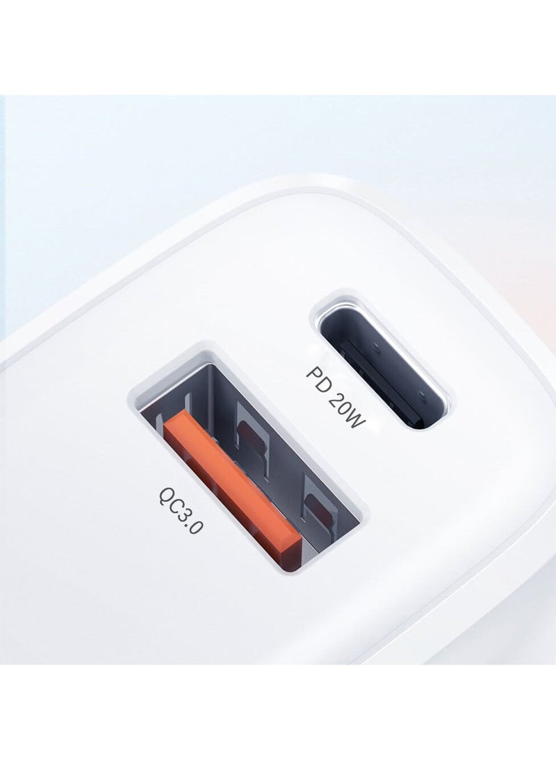 Protect 20W Power Adapter with Dual Port including USB A and Type C Ports Fast Charging Compatible with Laptops and Mobile Phones  - Image 2