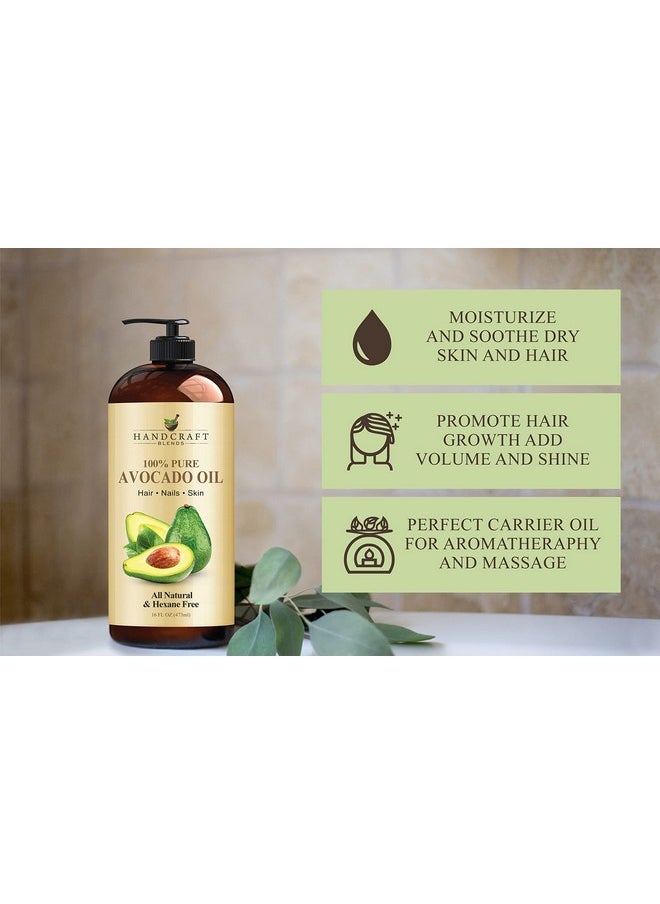 handcraft Blends Avocado Oil - 16 Fl Oz - 100% Pure And Natural - Premium Grade Oil For Skin And Hair - Carrier Oil - Hair And Body Oil - Massage Oil - Cold-Pressed And Hexane-Free  - Image 4