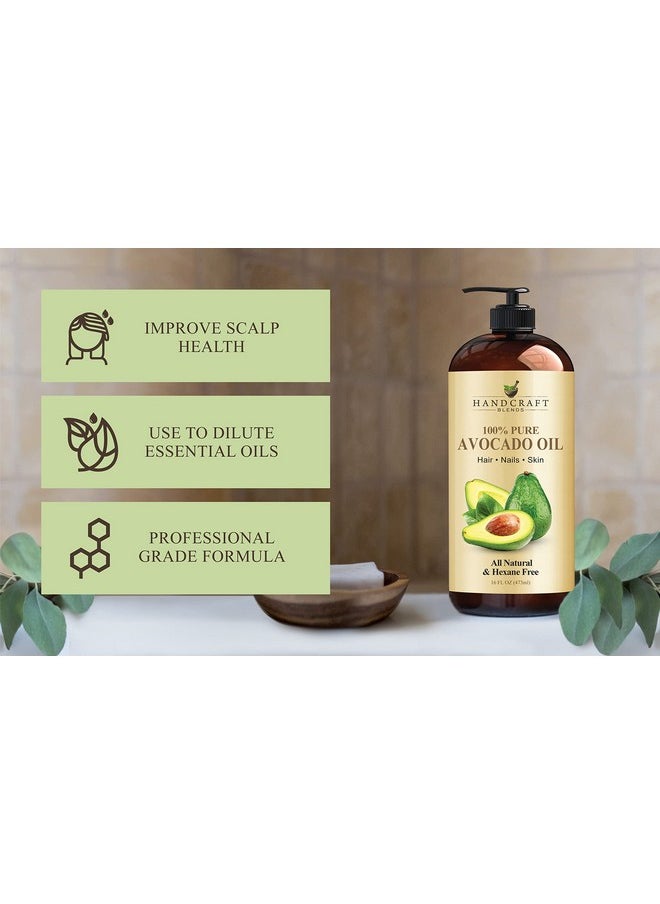 handcraft Blends Avocado Oil - 16 Fl Oz - 100% Pure And Natural - Premium Grade Oil For Skin And Hair - Carrier Oil - Hair And Body Oil - Massage Oil - Cold-Pressed And Hexane-Free  - Image 3