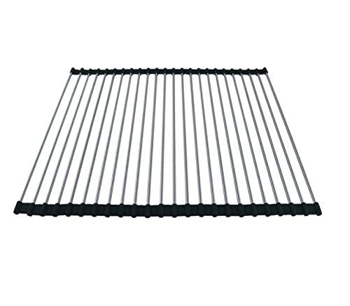 Ahyuan Roll up Dish Drying Rack Over The Sink Kitchen Roll up Sink Drying Rack Portable Dish Drainer Foldable Dish Drying Rack Black 178X17