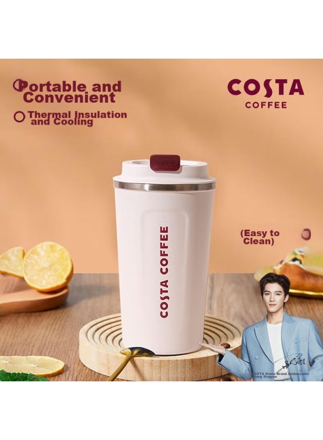 Costa Black Stainless Steel Coffee Mug With Lid, Portable Travel Cup For Men And Women, Car-friendly Insulated Water Bottle, Gift - Image 1