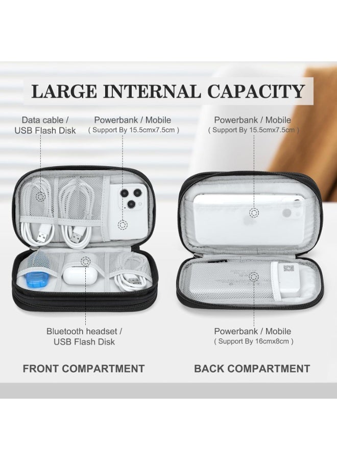 Portable multifunctional double-layer technology equipment storage bag, travel storage bag, can hold cables, power banks, chargers, and small gadgets - Image 3