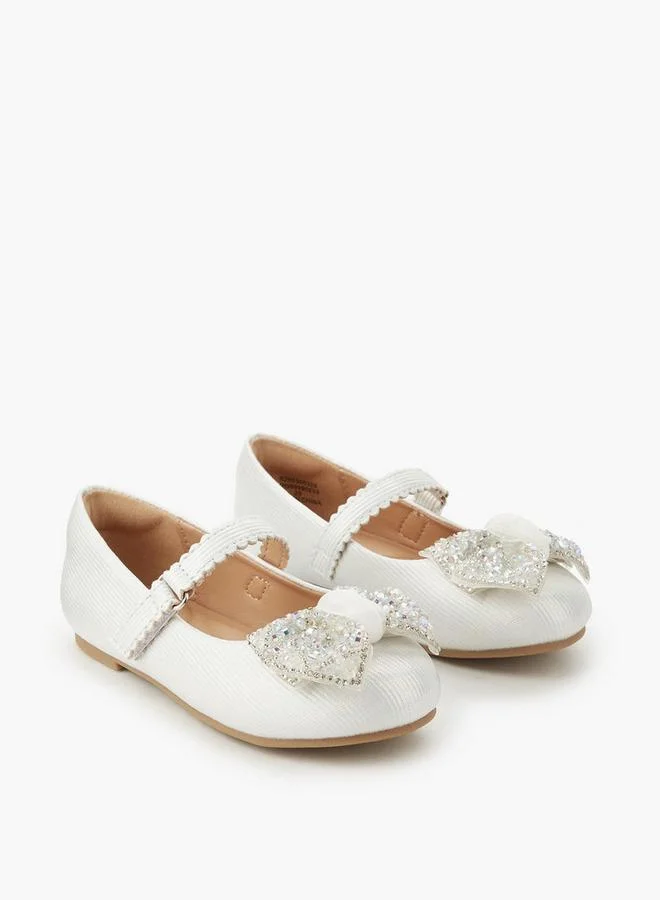 Celeste Girls Embellished Bow Ballerina Shoes