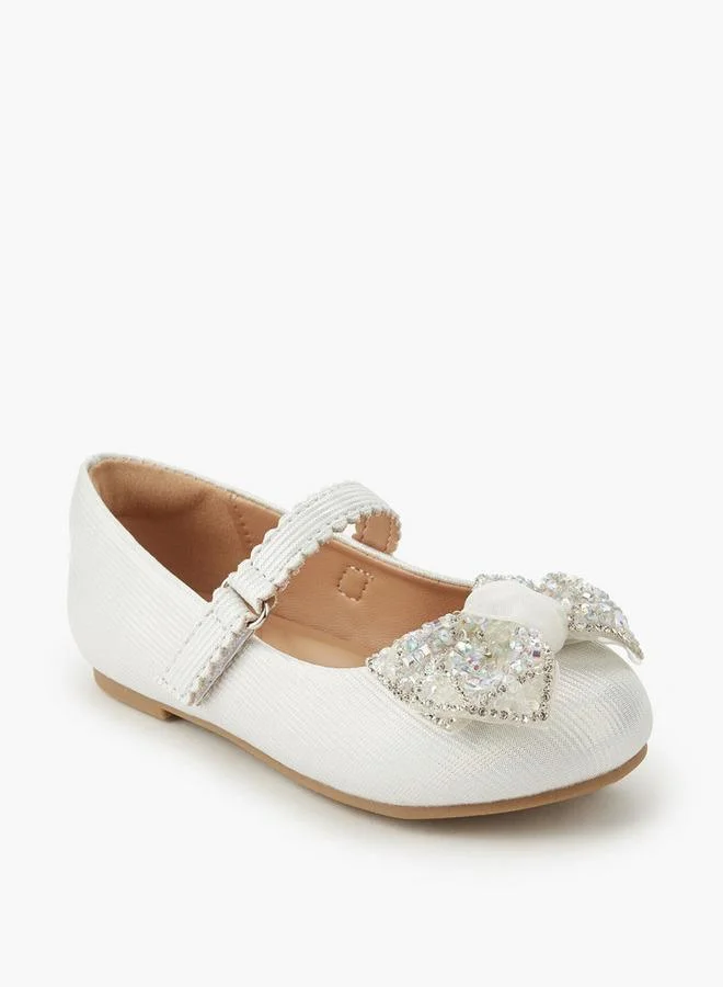 Celeste Girls Embellished Bow Ballerina Shoes
