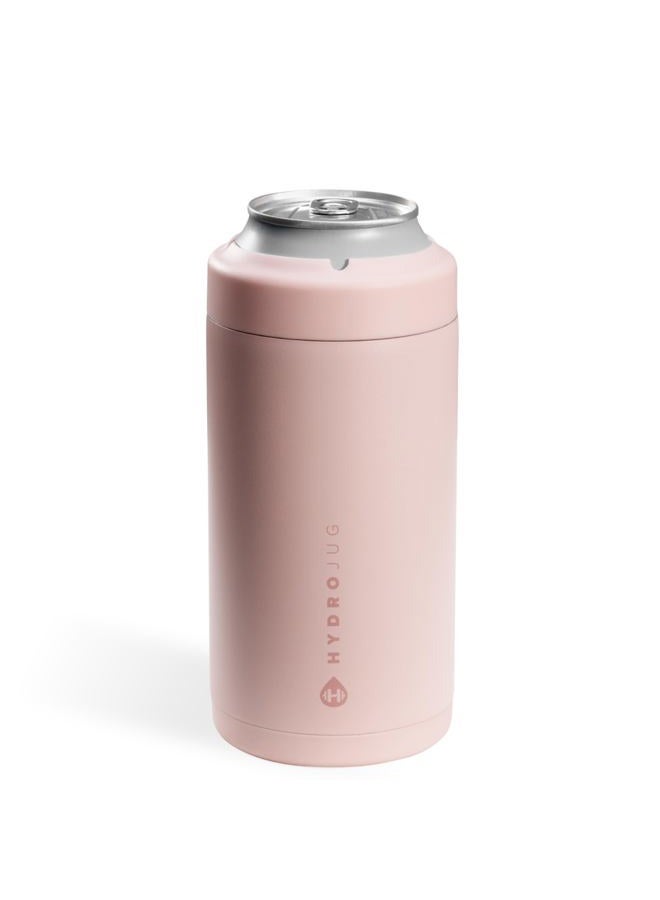 HydroJug Standard Can Cooler - 2-in-1 Insulated Can Cooler Cup - Stainless Steel Can Holder with Non-Slip Rubber Base - Screw-Top Lid - Dishwasher Safe - 16oz, Dusty Rose - Image 1