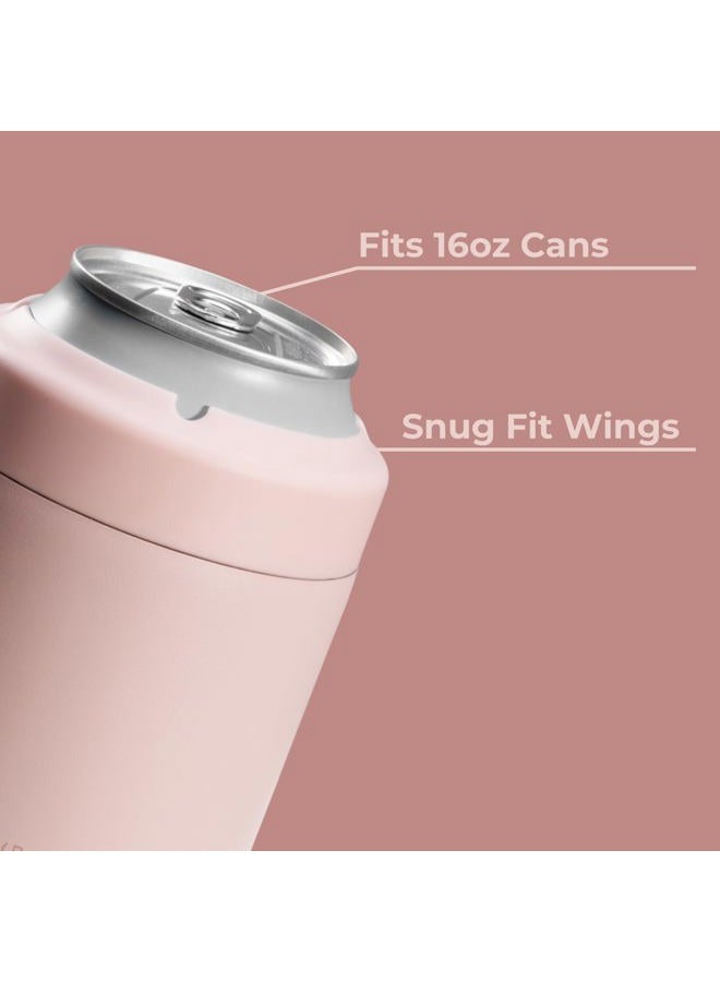 HydroJug Standard Can Cooler - 2-in-1 Insulated Can Cooler Cup - Stainless Steel Can Holder with Non-Slip Rubber Base - Screw-Top Lid - Dishwasher Safe - 16oz, Dusty Rose - Image 4