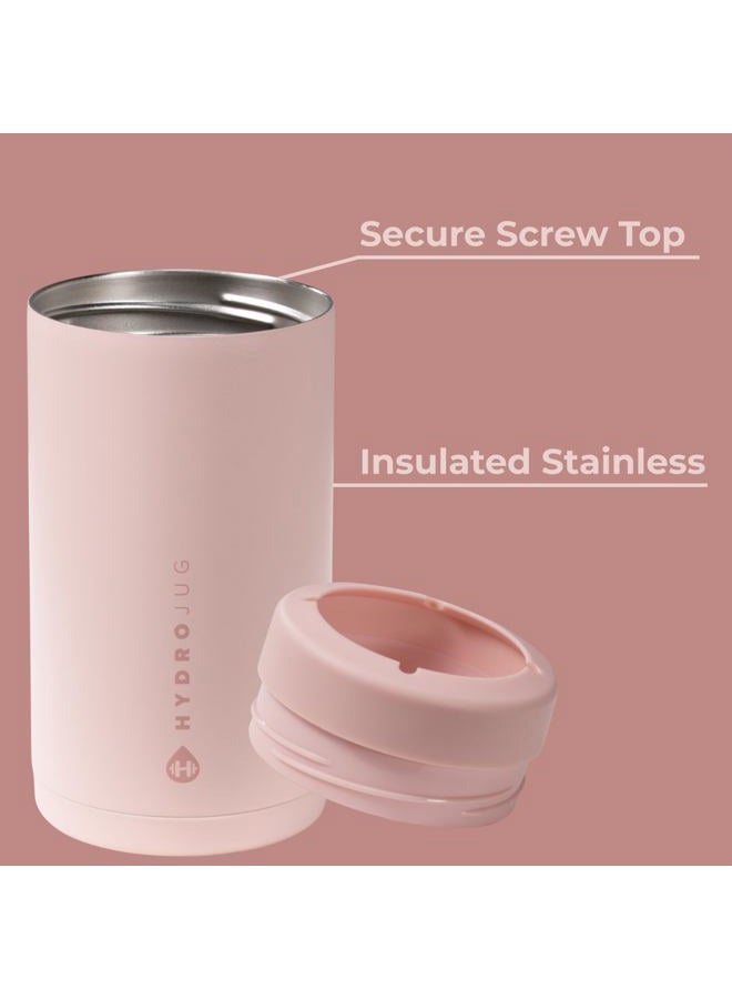 HydroJug Standard Can Cooler - 2-in-1 Insulated Can Cooler Cup - Stainless Steel Can Holder with Non-Slip Rubber Base - Screw-Top Lid - Dishwasher Safe - 16oz, Dusty Rose - Image 3