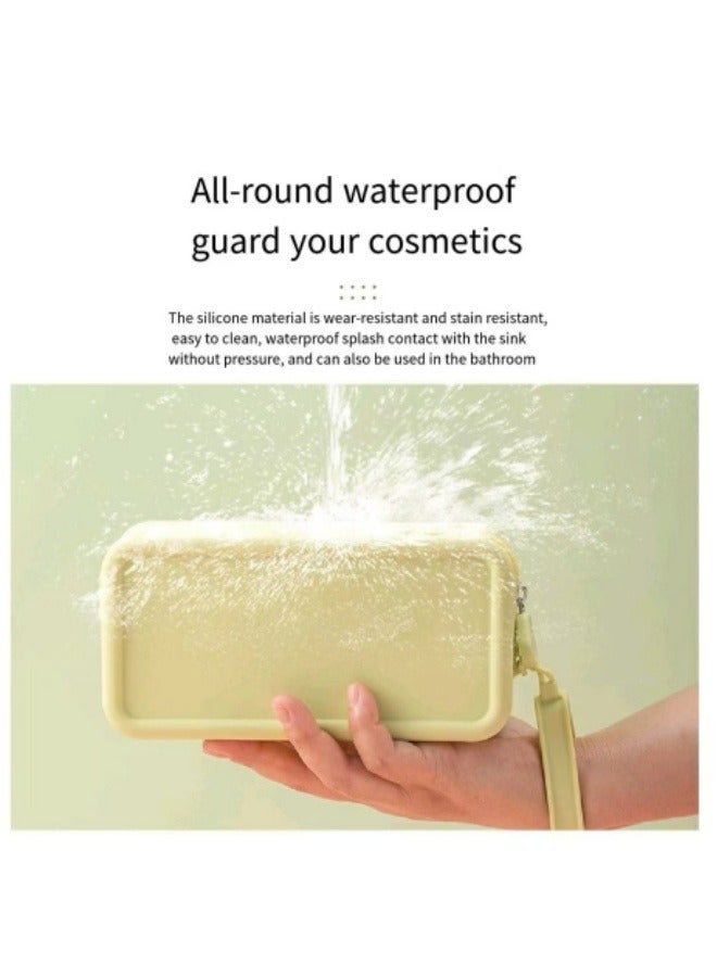 حقيبة مستحضرات تجميل من السيليكون مقاومة للماء وحقيبة تخزين صغيرة محمولة ومحفظة نقود معدنية خضراء - Image 4