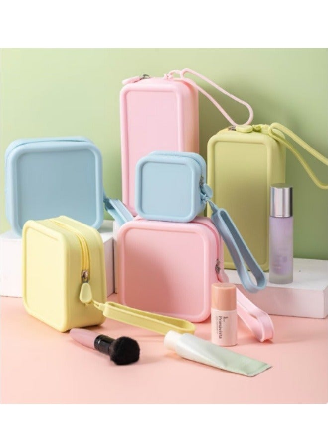 حقيبة مستحضرات تجميل من السيليكون مقاومة للماء وحقيبة تخزين صغيرة محمولة ومحفظة نقود معدنية خضراء - Image 2